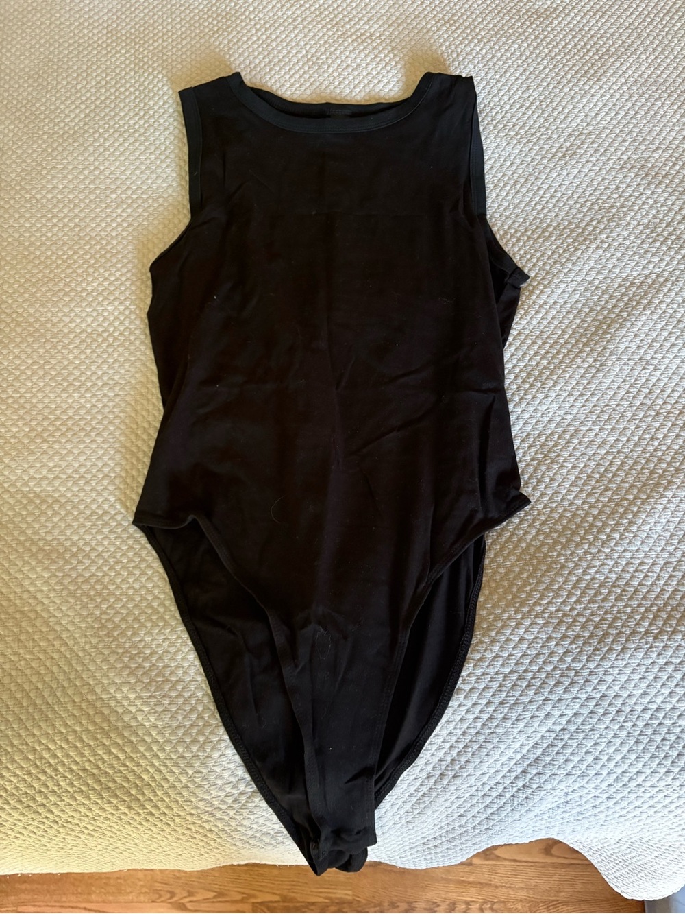 SHEIN Black Sleeveless High-Cut Bodysuit